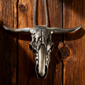 Western  Longhorn  Skull Necklace Buckle