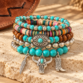 Western Turquoise-Color 5-Piece Bracelet Set