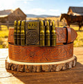 Western PU Embossed Leather Belt T-Detachable Lighte