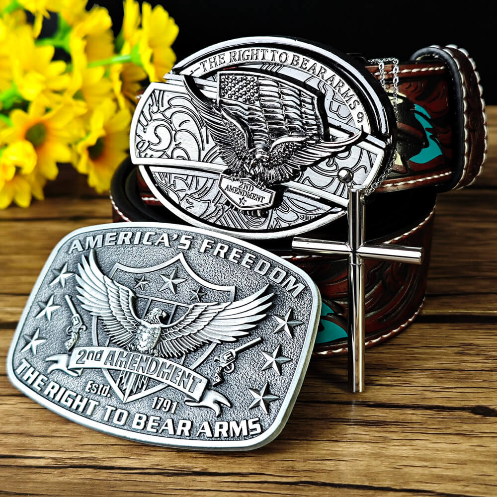 Western Eagle Themed Belt and EDC Tool Jewelry Set