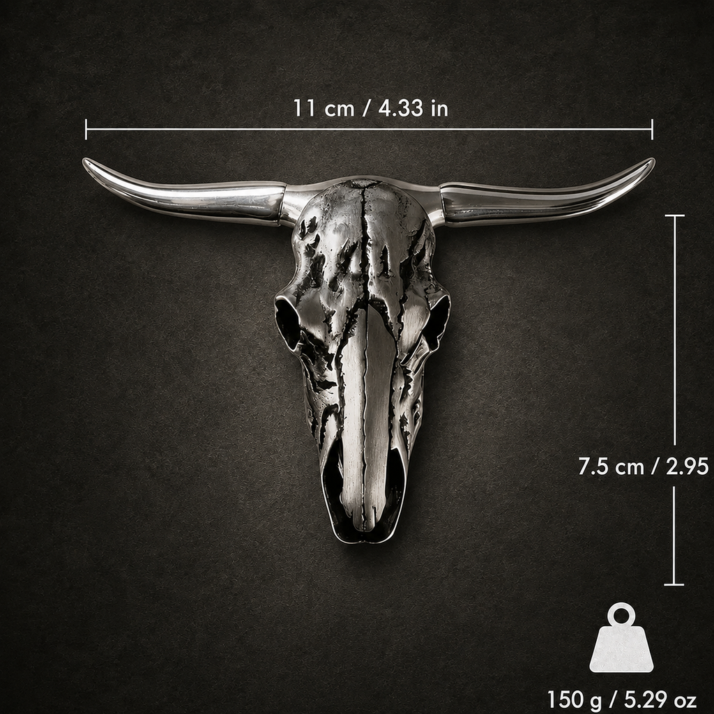 Handcrafted Western Longhorn Skull Necklace & Belt Clip