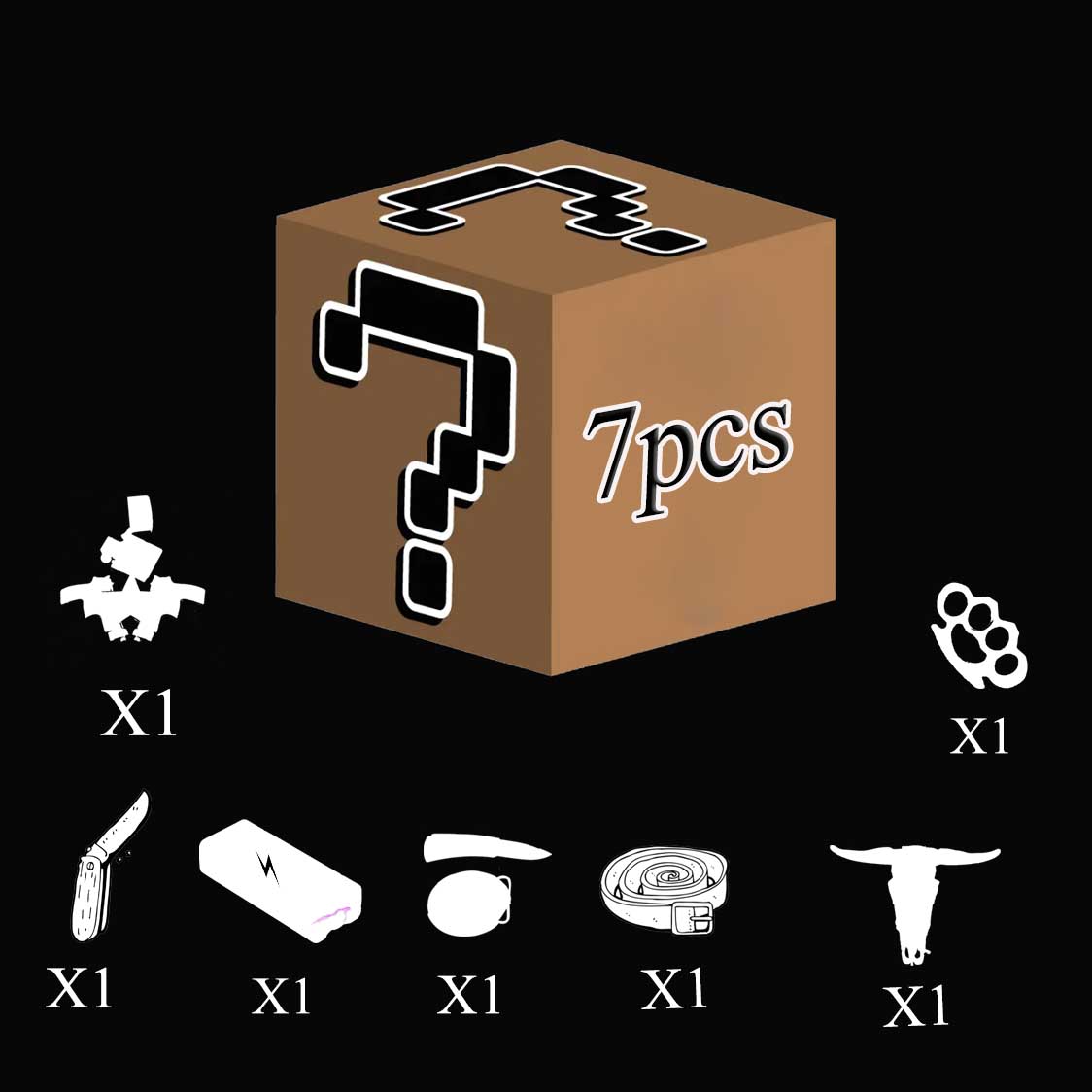 Western-Mystery 5/7 Pack Belt Set Box（Includes skull longhorn）