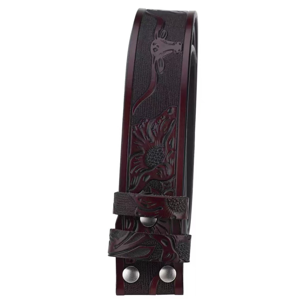 Western Leather Belt Without Buckle for Men 1.5" Wide