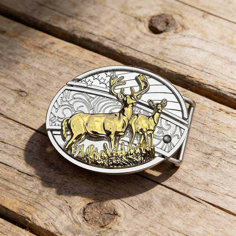 Zest Western Two-Tone Artisanal Embossed Belt Buckle