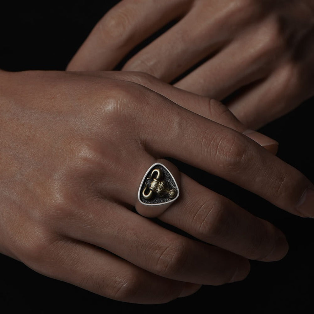 Western Bull Head Ring