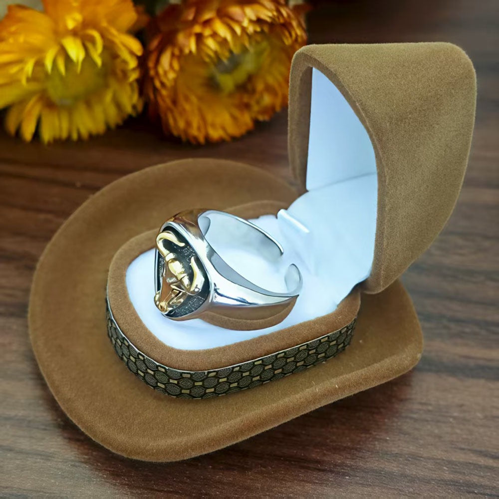 Western Bull Head Ring