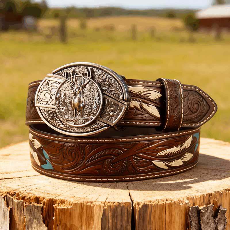 Western Feather Genuine Leather Belts