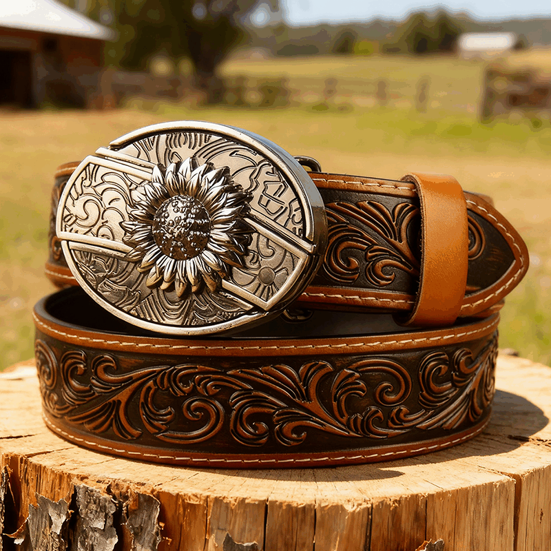 Western Brown Leather Belts
