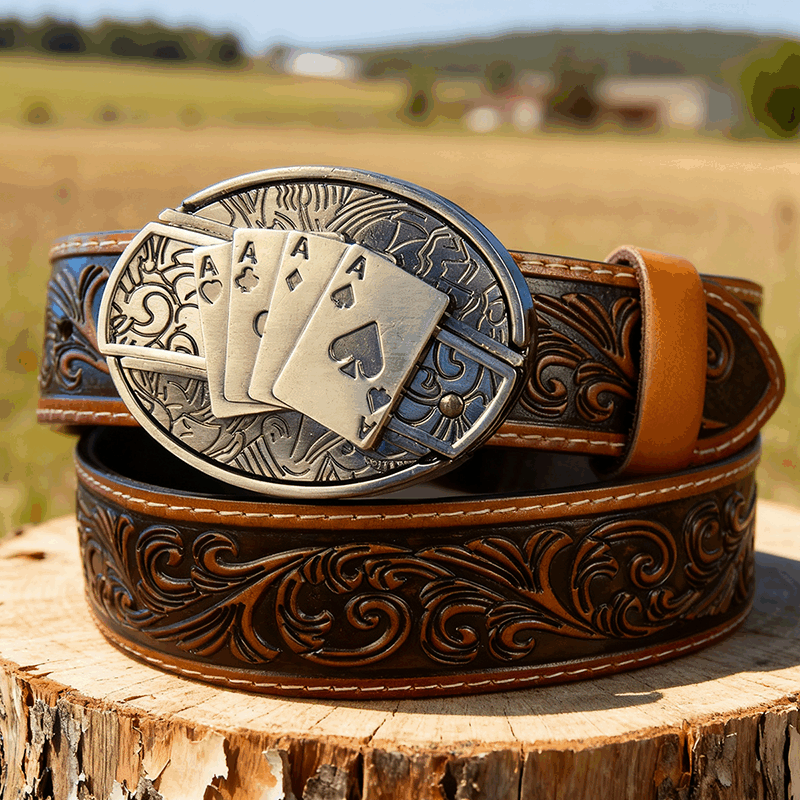Western Brown Leather Belts
