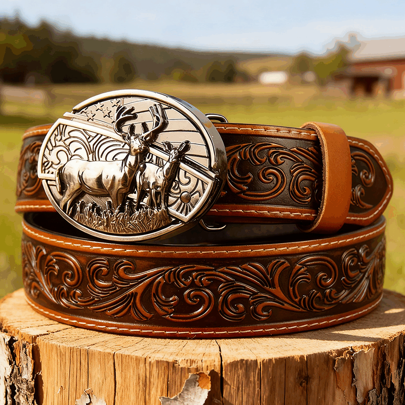 Western Brown Leather Belts