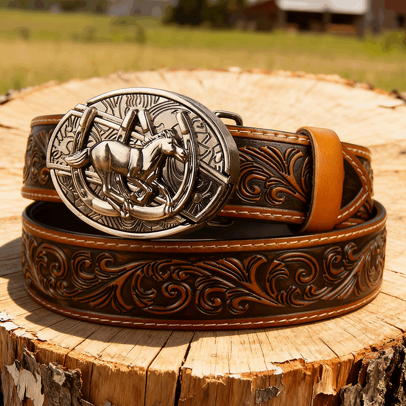 Western Brown Leather Belts