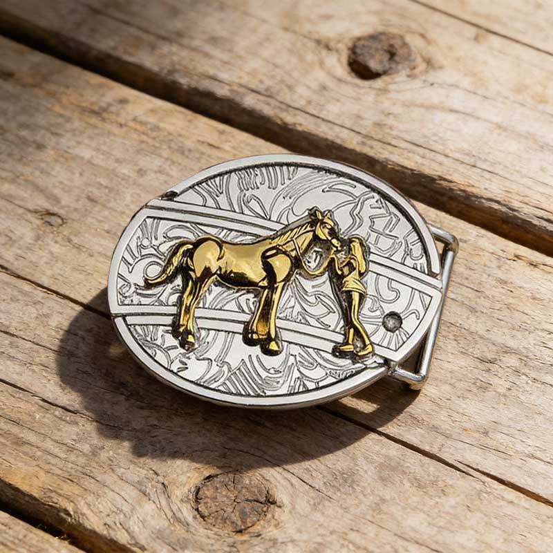 Zest Western Two-Tone Artisanal Embossed Belt Buckle