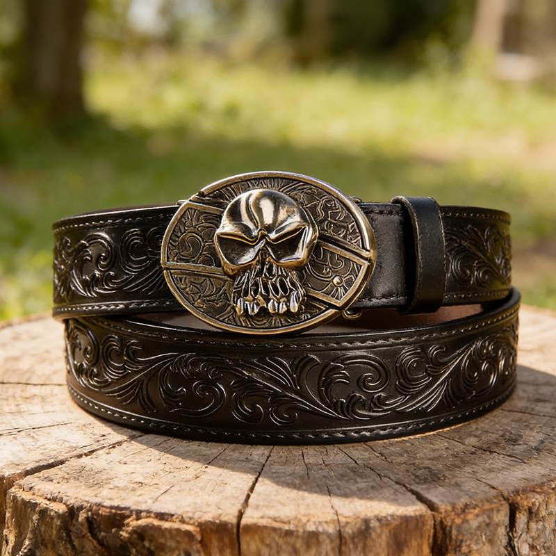Western Black Leather Belts