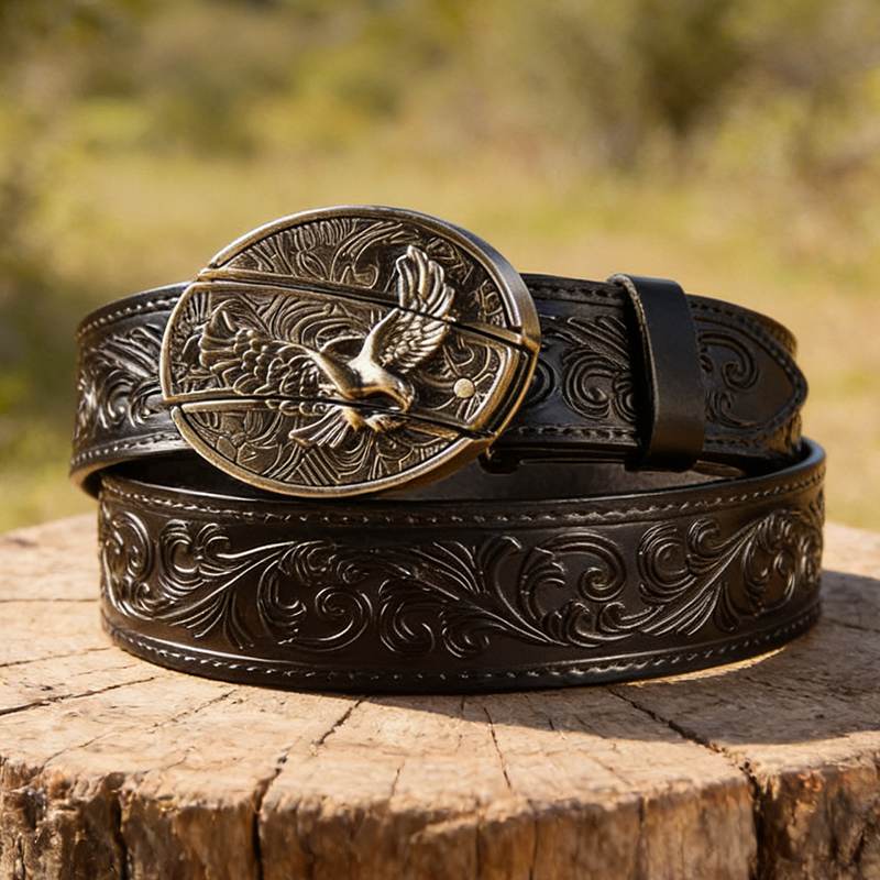 Western Black Leather Belts