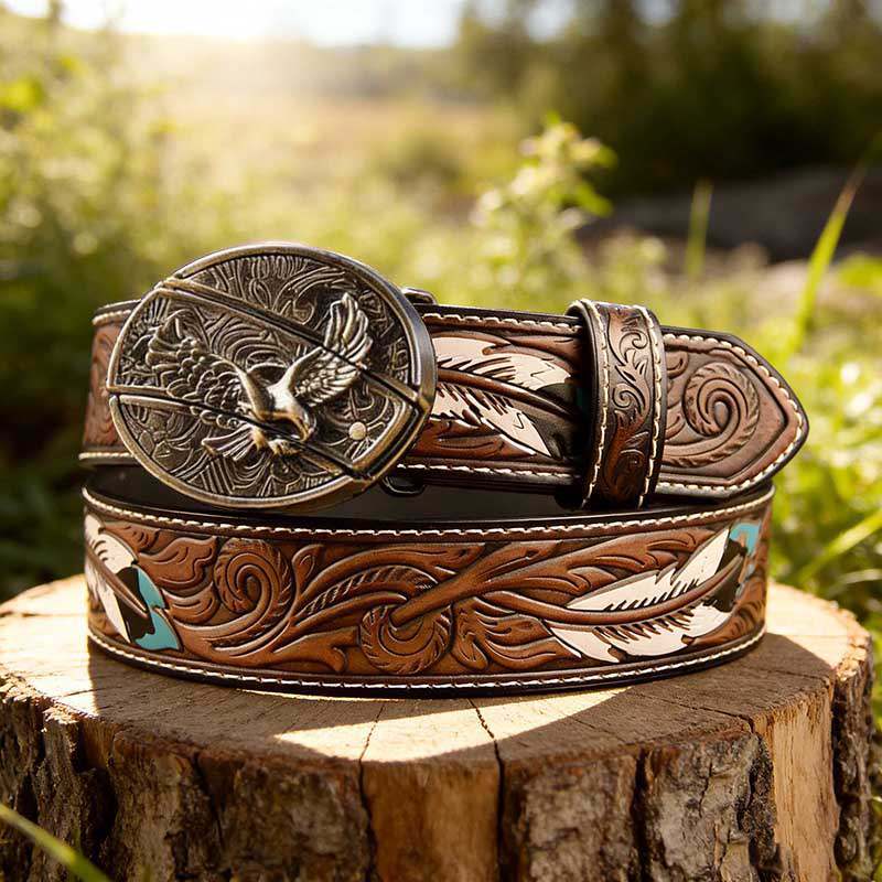 Western Feather Genuine Leather Belts