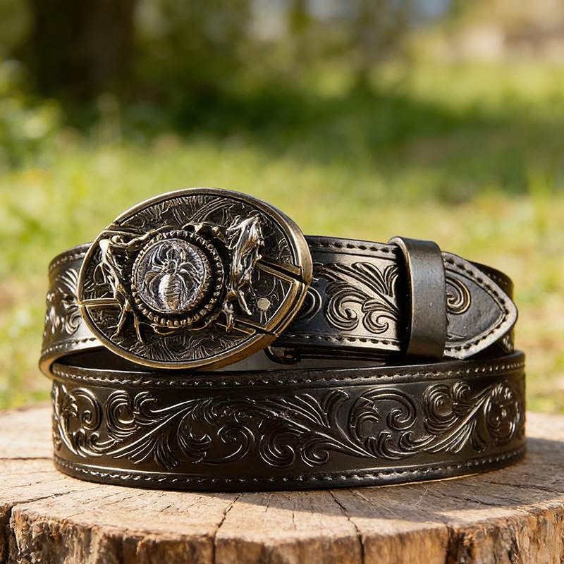 Western Black Leather Belts