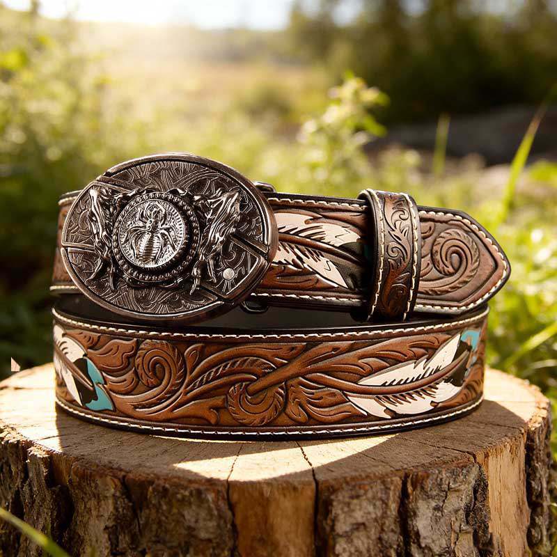 Western Feather Genuine Leather Belts