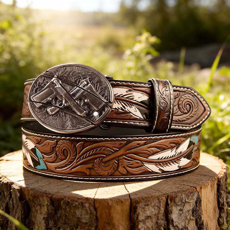 Western Feather Genuine Leather Belts