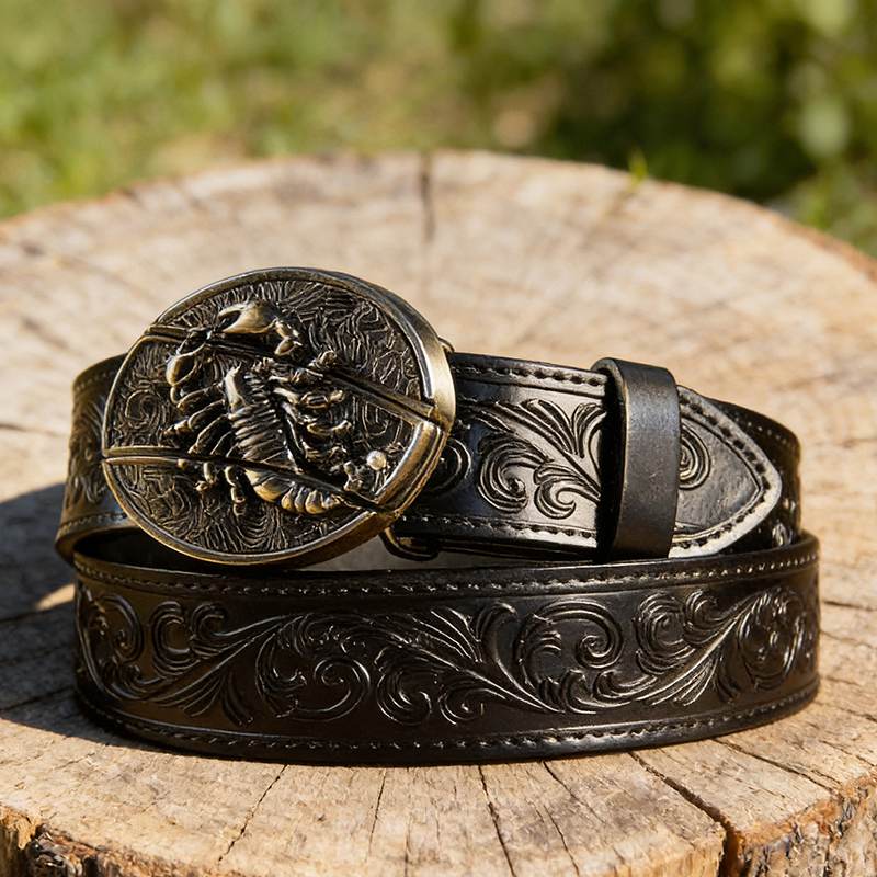 Western Black Leather Belts