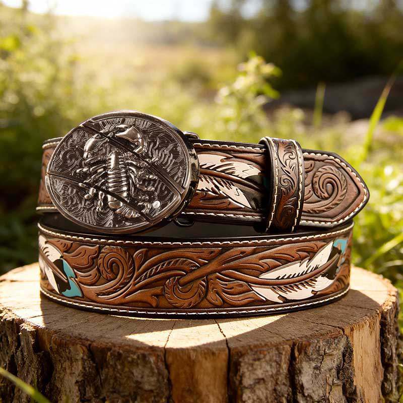 Western Feather Genuine Leather Belts