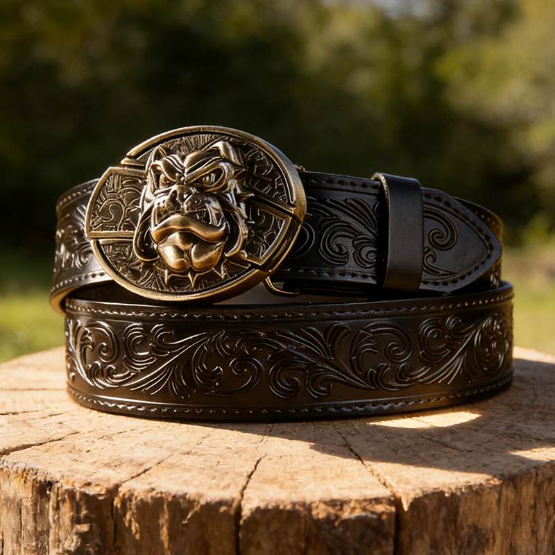 Western Black Leather Belts