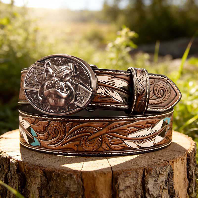 Western Feather Genuine Leather Belts