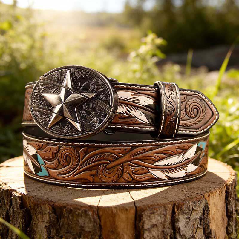 Western Feather Genuine Leather Belts