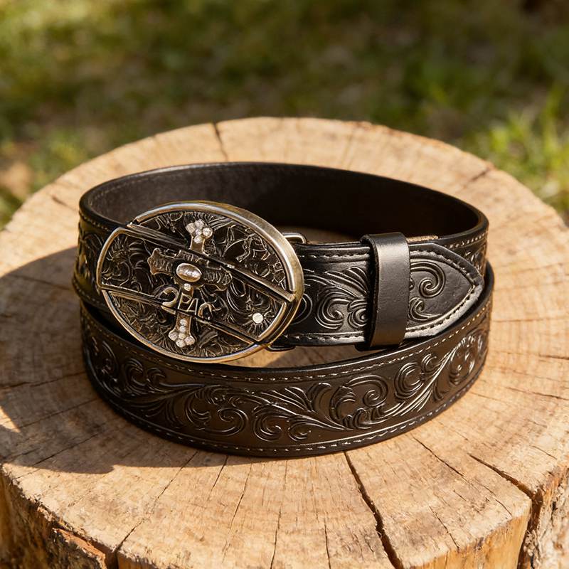 Western Black Leather Belts
