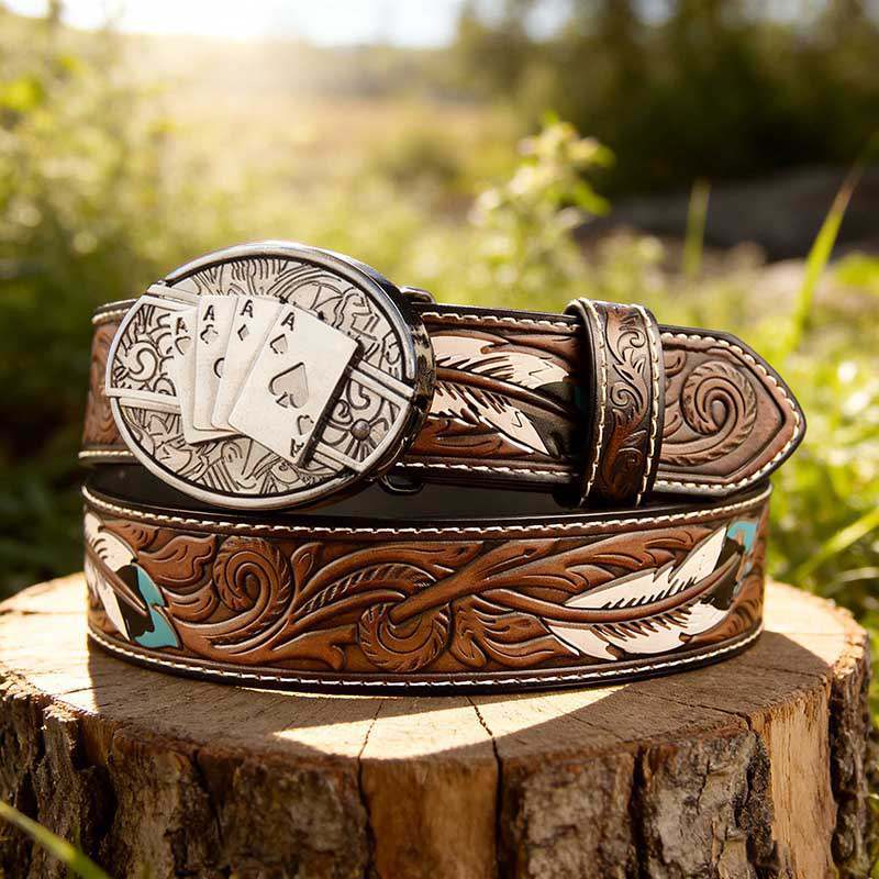 Western Feather Genuine Leather Belts