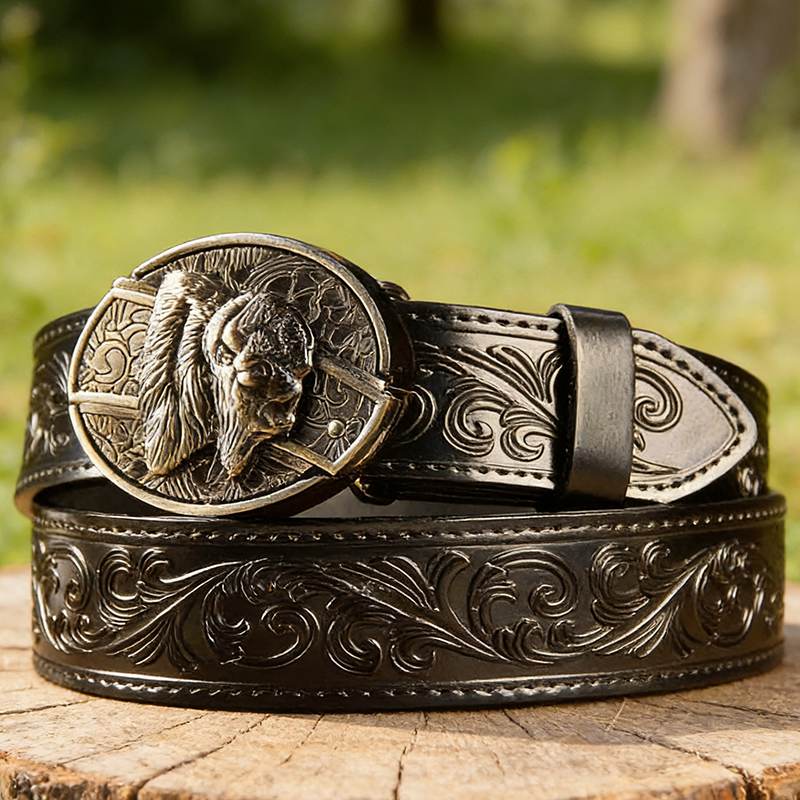 Western Black Leather Belts