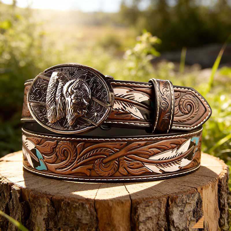 Western Feather Genuine Leather Belts