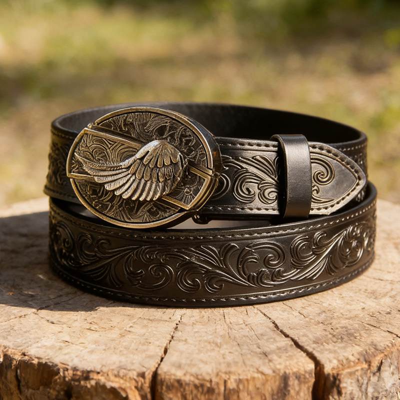 Western Black Leather Belts