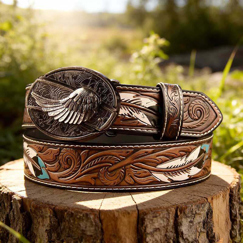 Western Feather Genuine Leather Belts