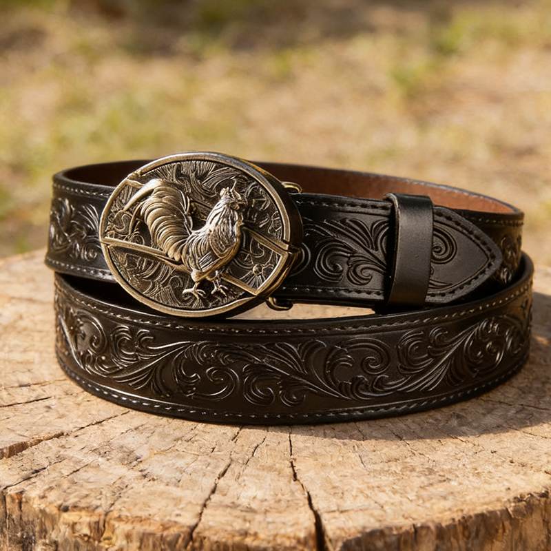 Western Black Leather Belts