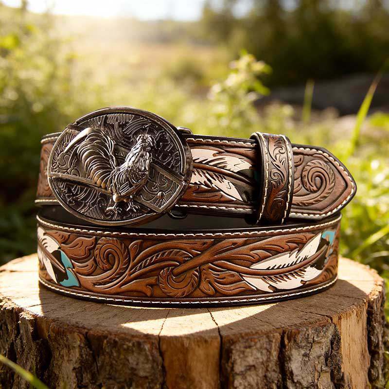 Western Feather Genuine Leather Belts