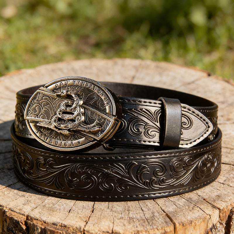 Western Black Leather Belts