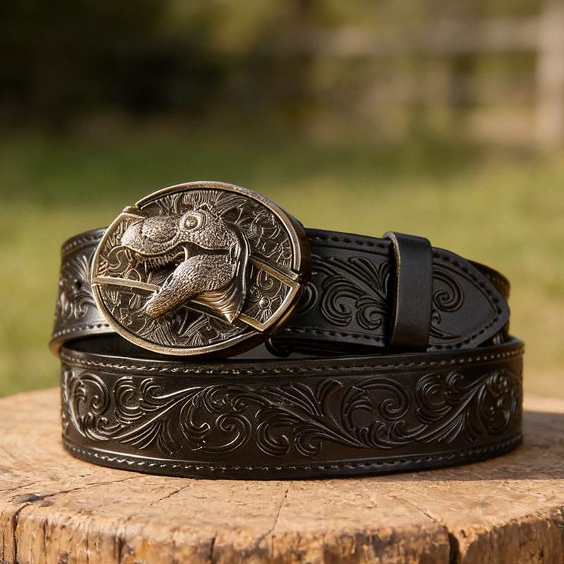 Western Black Leather Belts