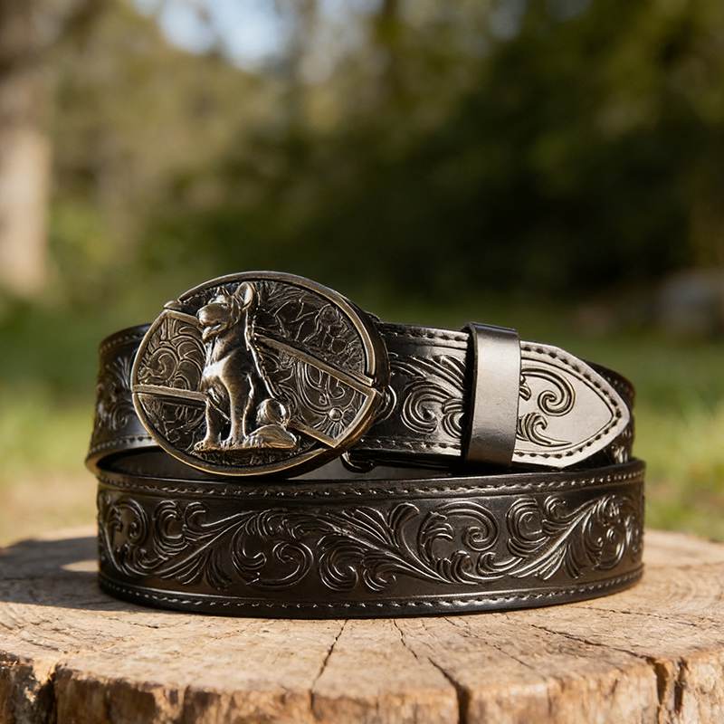 Western Black Leather Belts
