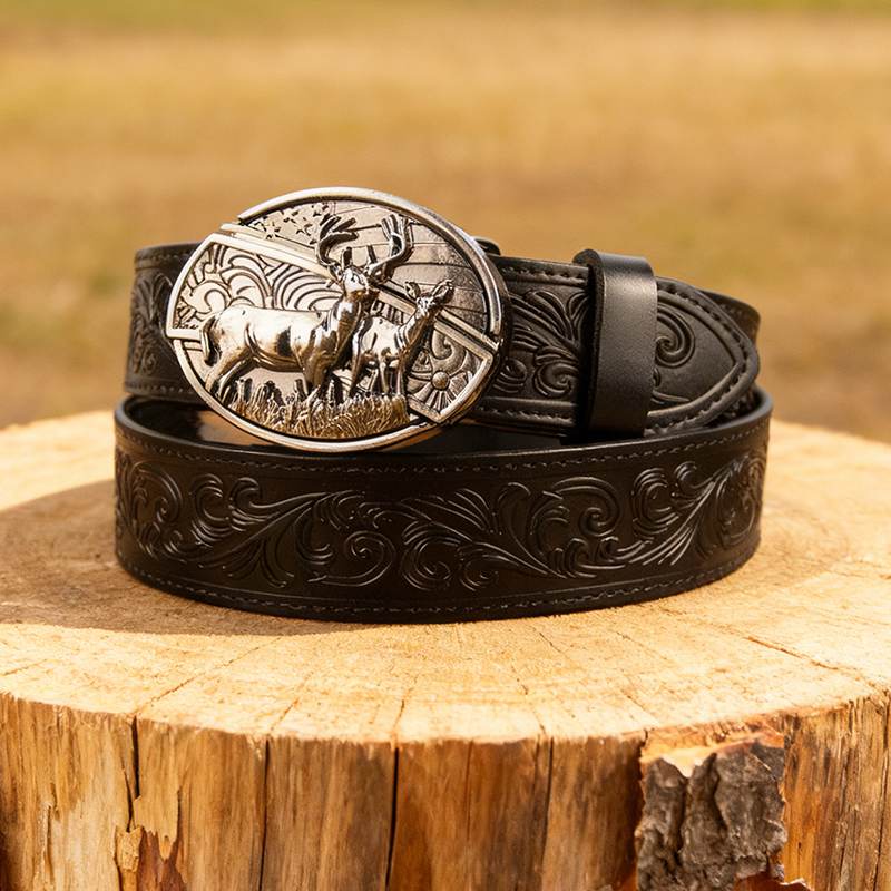 Western Black Leather Belts
