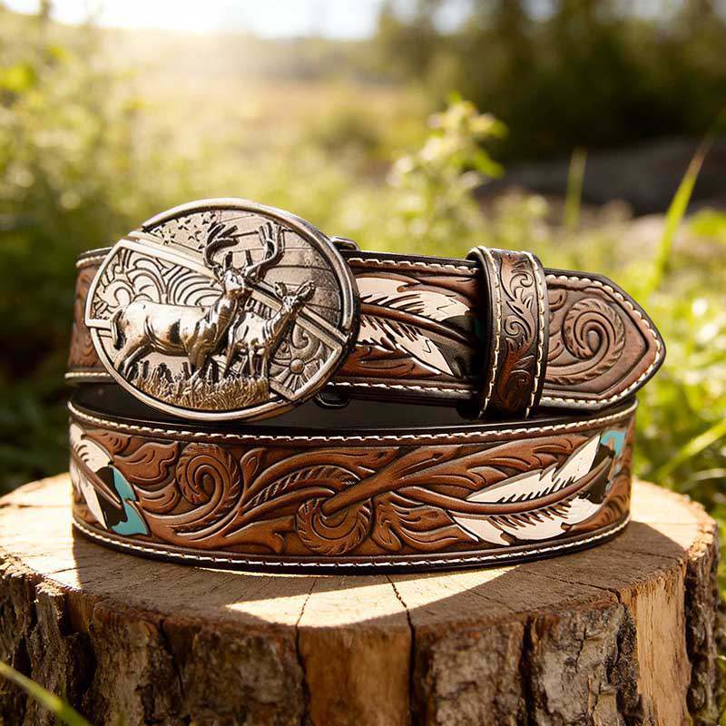 Western Feather Genuine Leather Belts