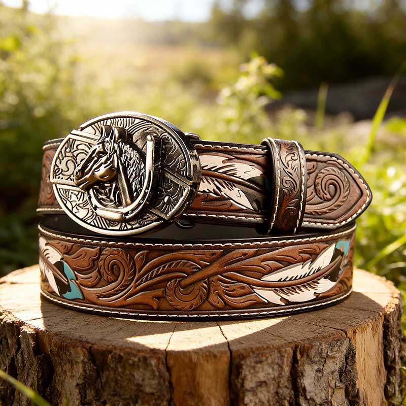 Western Feather Genuine Leather Belts