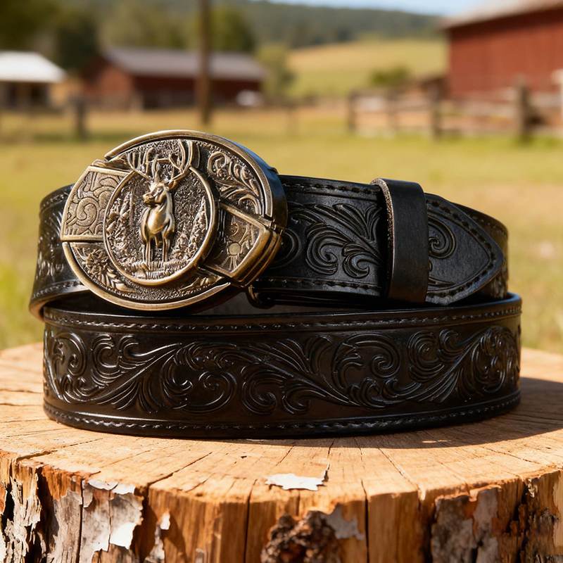 Western Black Leather Belts