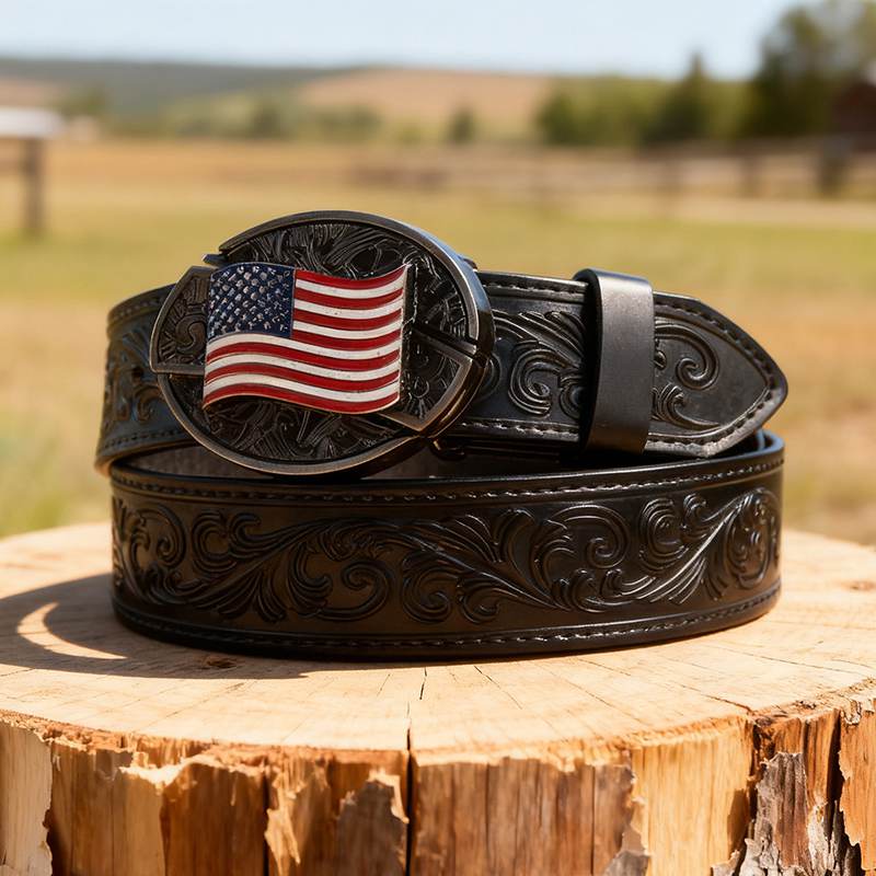 Western Black Leather Belts