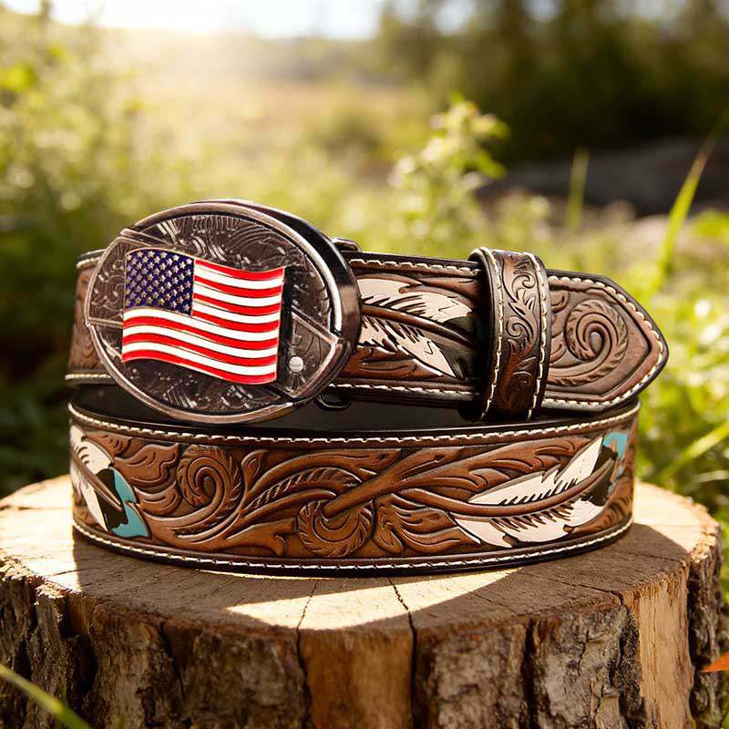 Western Feather Genuine Leather Belts