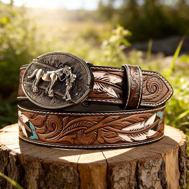 Western Feather Genuine Leather Belts