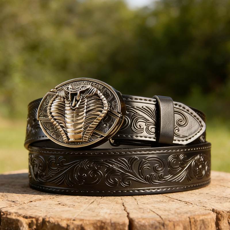 Western Black Leather Belts