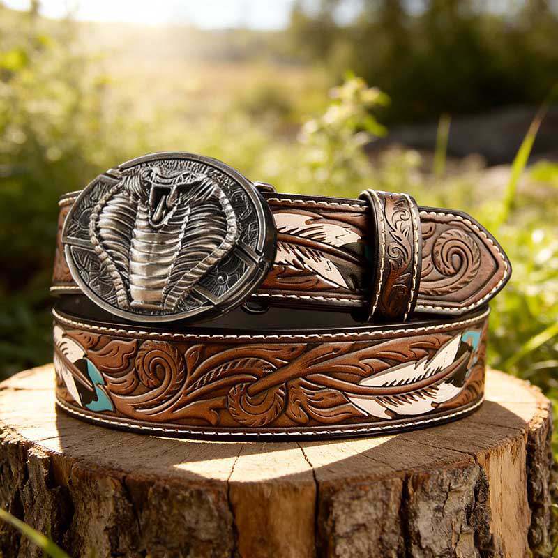 Western Feather Genuine Leather Belts