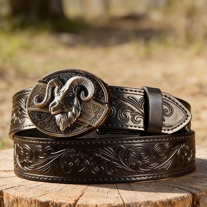 Western Black Leather Belts