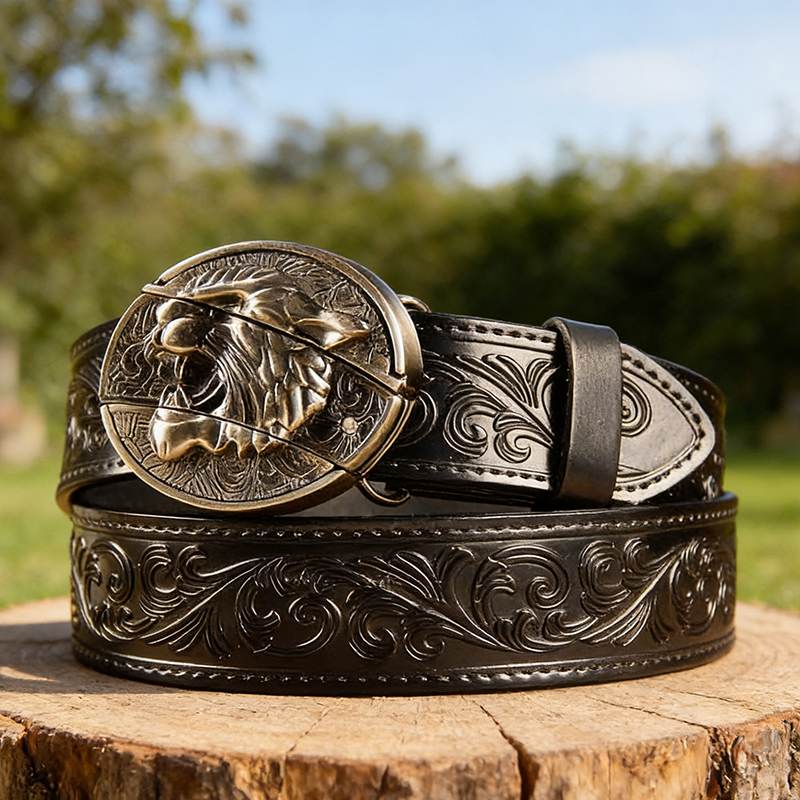 Western Black Leather Belts