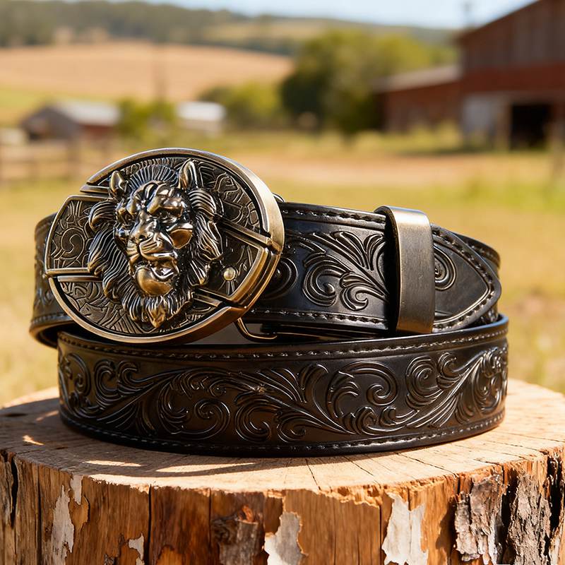Western Black Leather Belts